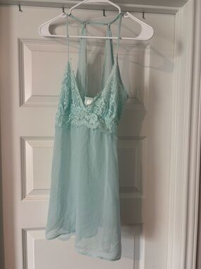 Flora Nikrooz Mint Lace-Trim Chemise